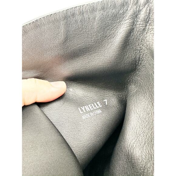 Stuart Weitzman Lynelle Black Leather & Neoprene Over-the-Knee Boots 7 - Picture 4 of 6